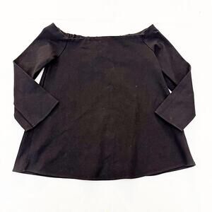 Tuckernuck Off The Shoulder Black 3/4 Long Sleeve Top R20646T Size Medium